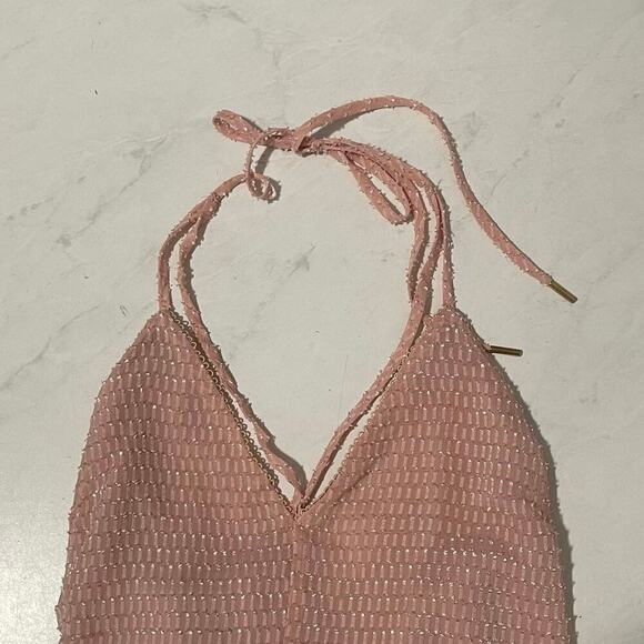 House Of Harlow 1960 x Revolve Small Paola Light Pink Cropped Wide Leg Jumpsuit - Picture 5 of 6